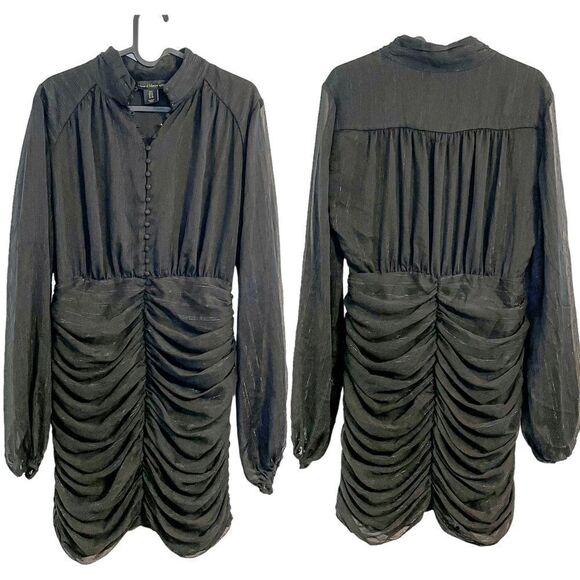 House of Harlow 1960 Ruched Long Sleeve Mini Dress 6 - Picture 5 of 8